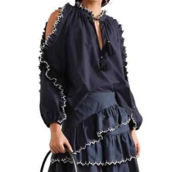 Sold - Ulla Jhonson 
Mock Neck Long Sleeve Blouse
Size: XS | US 2 - Picture 1 of 8